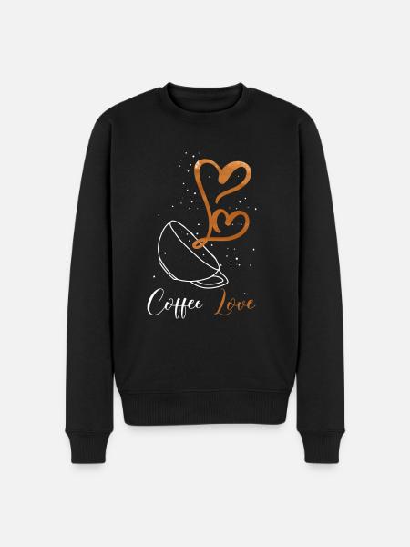 Kaffeeliebe - Männer Premium Bio Pullover - Schwarz