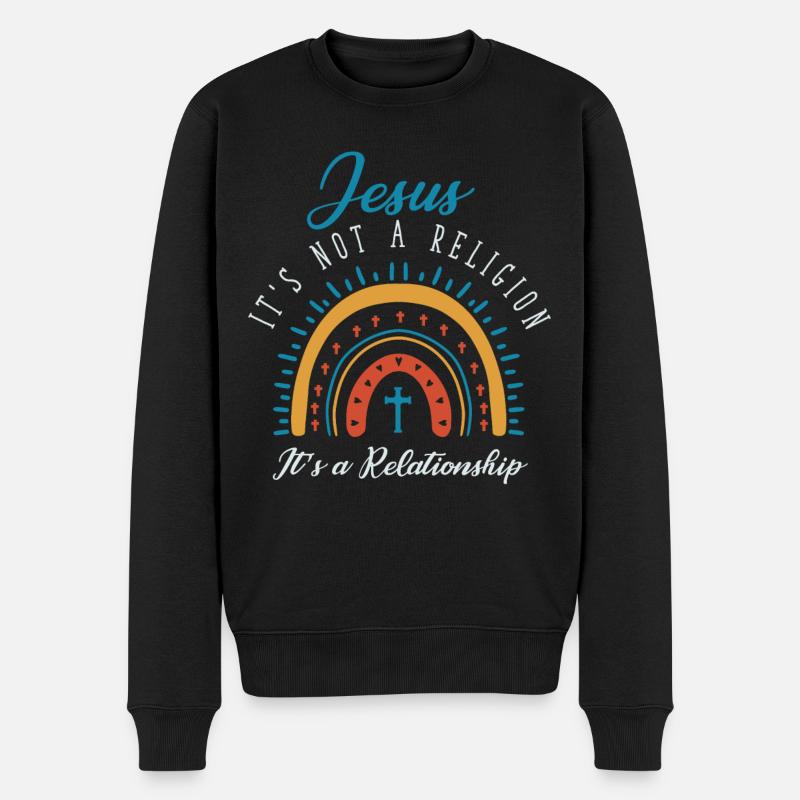 Jésus, ce n’est pas une religion C’est une relation - Pull Premium bio Homme - noir
