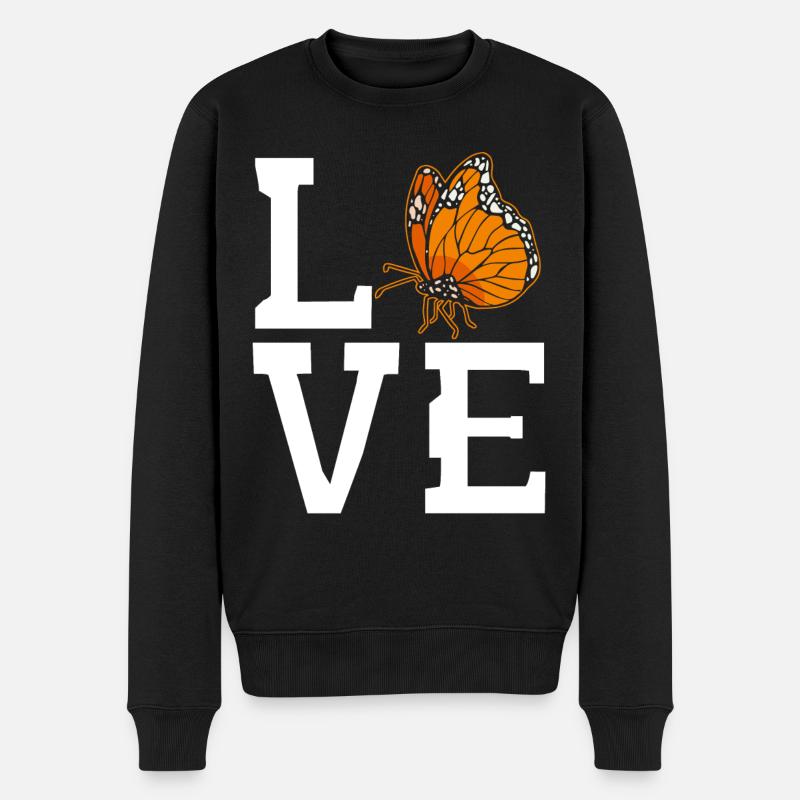 Monarchfalter - Männer Premium Bio Pullover - Schwarz