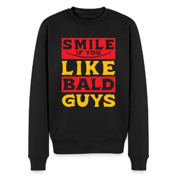 Lächeln, wenn du kahle Jungs magst Kahlheit - Männer Premium Bio Pullover - Schwarz - Vorne - Nico (187cm)