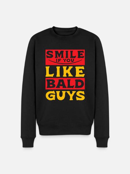 Lächeln, wenn du kahle Jungs magst Kahlheit - Männer Premium Bio Pullover - Schwarz