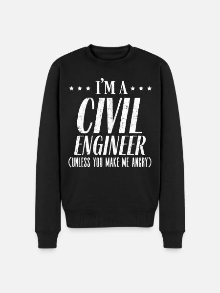 Ich Bin Ein Bauingenieur - Männer Premium Bio Pullover - Schwarz