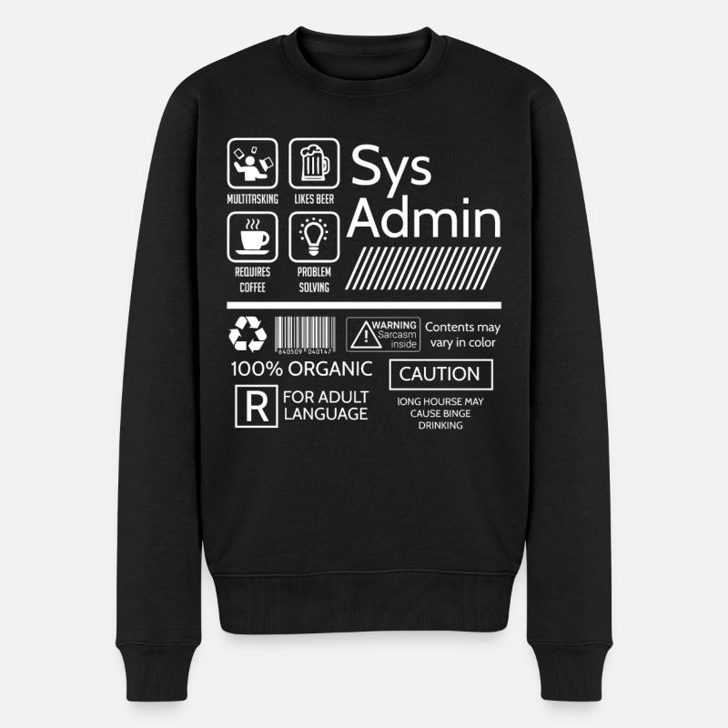 Systemadministrator, Systemadministrator - Männer Premium Bio Pullover - Schwarz