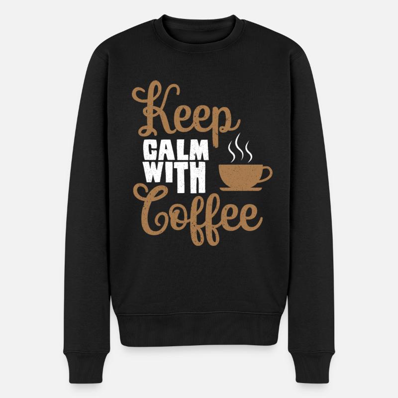 Kaffee Freunde Kaffeetrinker Kaffee trinken - Männer Premium Bio Pullover - Schwarz