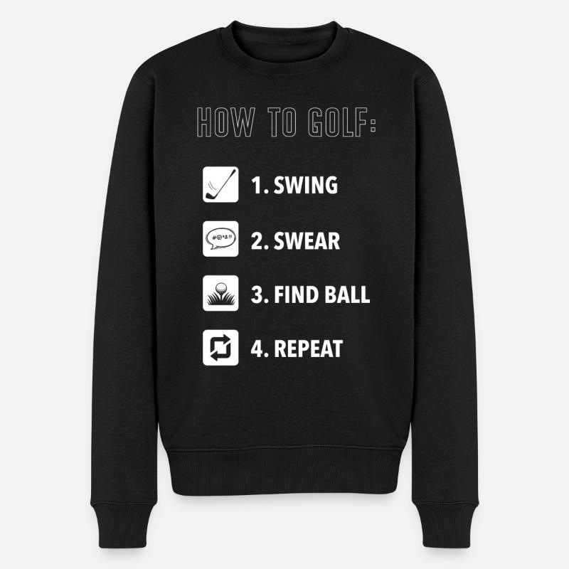 Wie Man Golf Spielt, Golfball - Männer Premium Bio Pullover - Schwarz