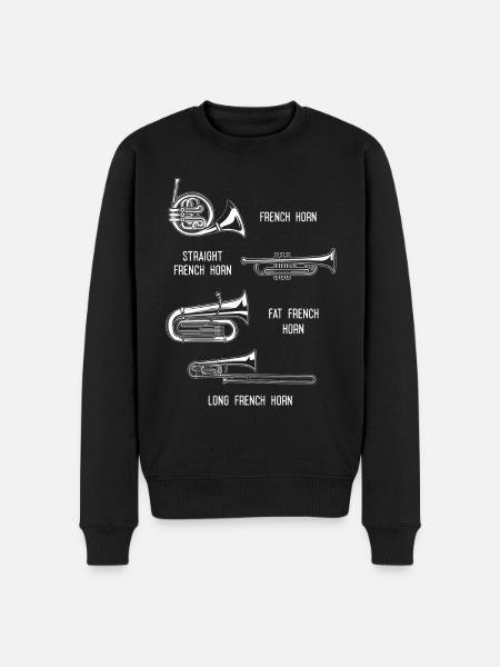 French Horn Player - Men's Premium Organic Jumper - black