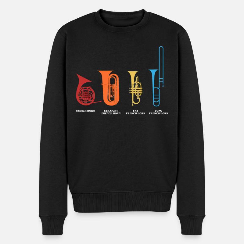 French Horn -Spieler - Männer Premium Bio Pullover - Schwarz