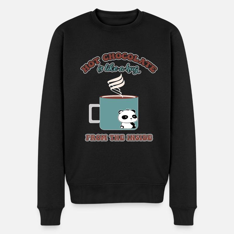 Heiße Schokolade Kakao Trinkschokolade - Männer Premium Bio Pullover - Schwarz