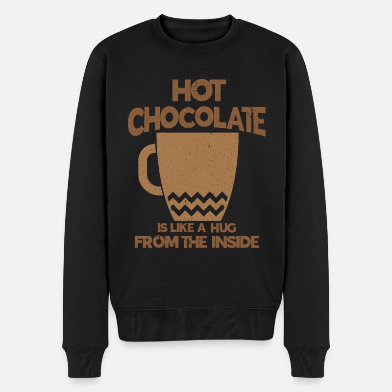 Heiße Schokolade Kakao Trinkschokolade - Männer Premium Bio Pullover - Schwarz