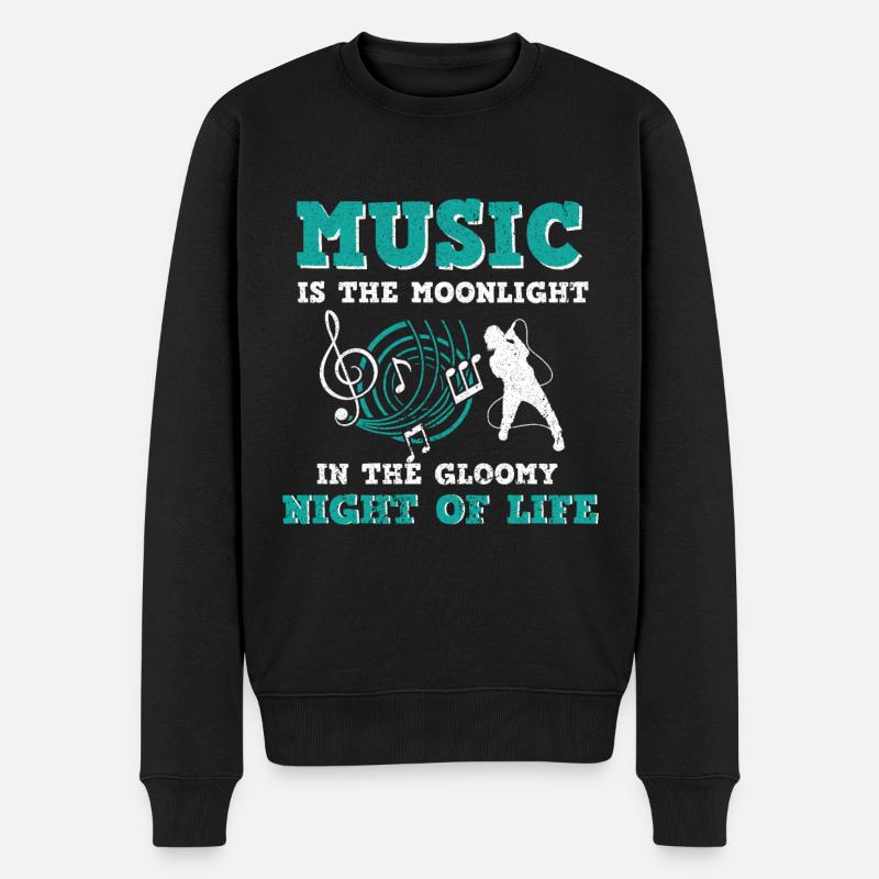 Musiker Musik Rhythmus Notenschlüssel - Männer Premium Bio Pullover - Schwarz