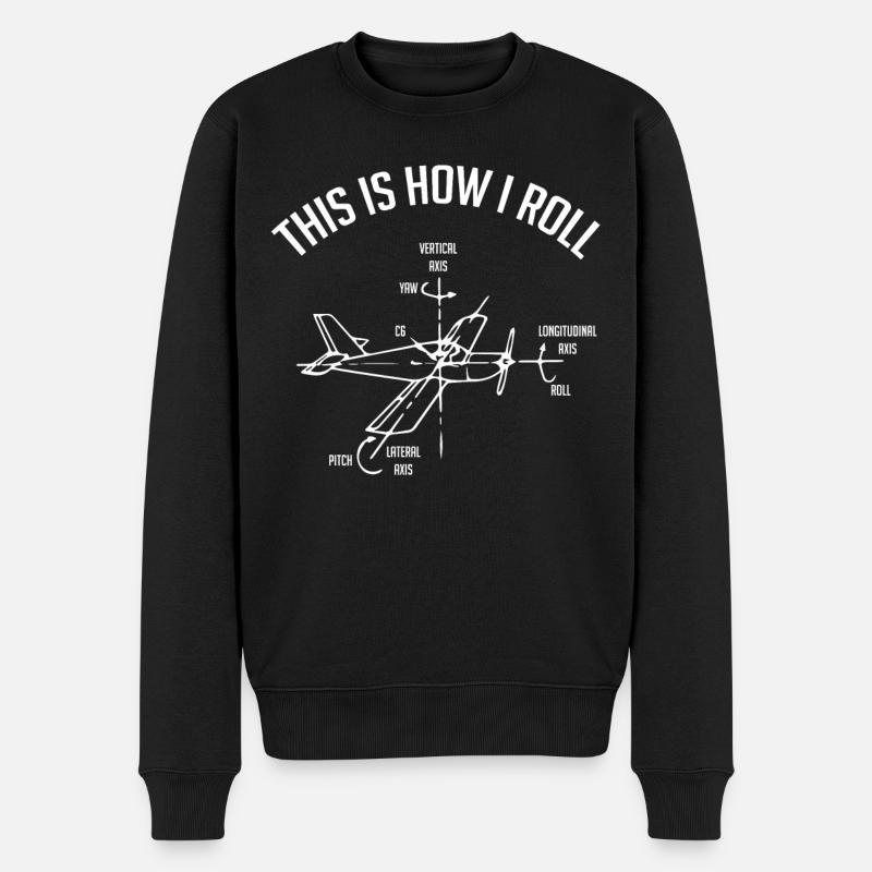 Flugzeugpilot, Luftkapitän, Kapitän - Männer Premium Bio Pullover - Schwarz