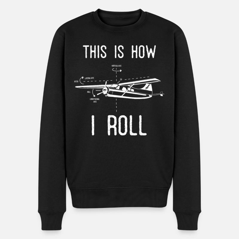 Flugzeugpilot, Luftkapitän, Kapitän - Männer Premium Bio Pullover - Schwarz