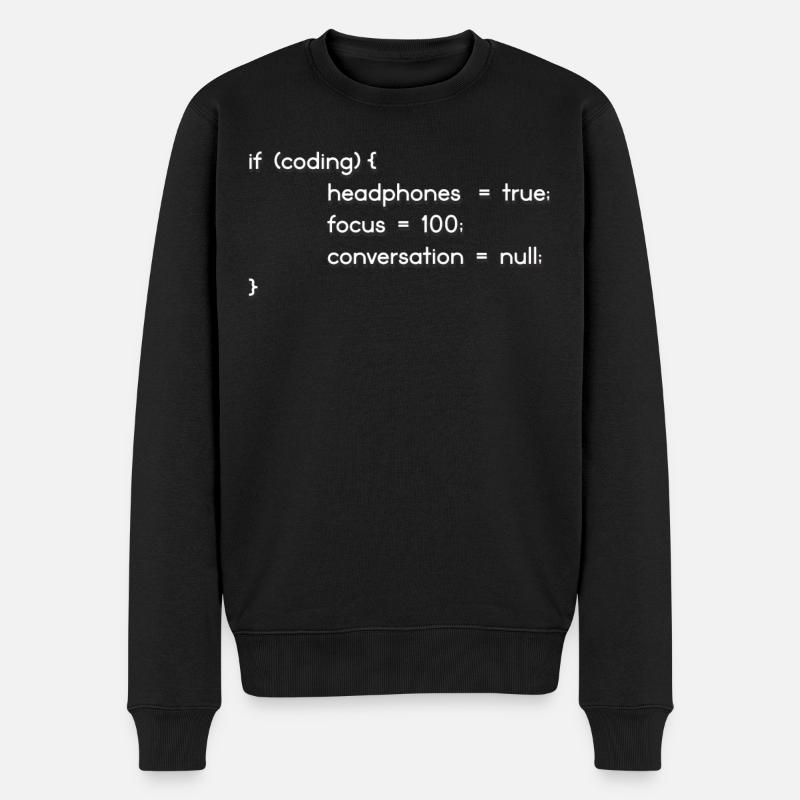 Headphones, encoders, programmers coding - Men's Premium Organic Jumper - black