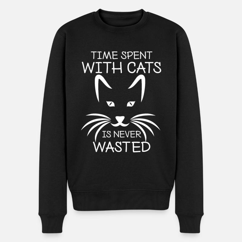 Katze Katzen Katzenliebhaber Haustier - Männer Premium Bio Pullover - Schwarz