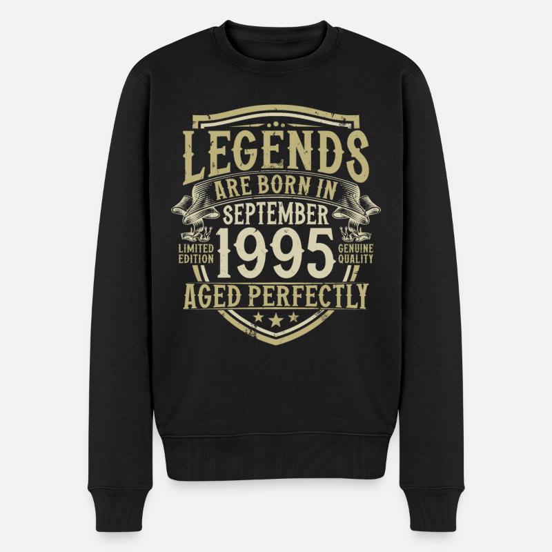 September 1995 Jahrgang Vintage Retro Geburtstag - Männer Premium Bio Pullover - Schwarz