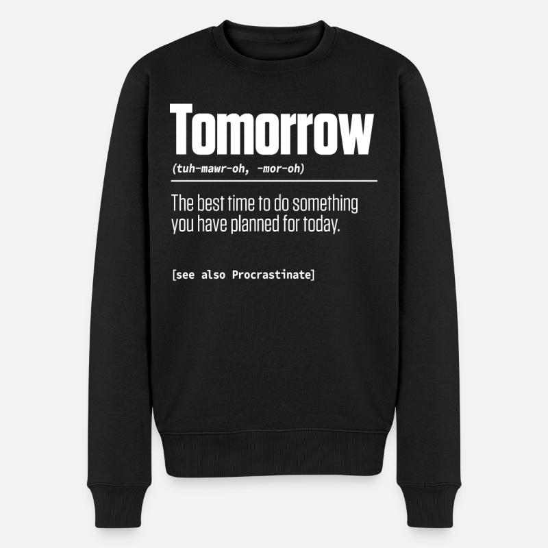 Dictionnaire du matin , Hésitation - Pull Premium bio Homme - noir