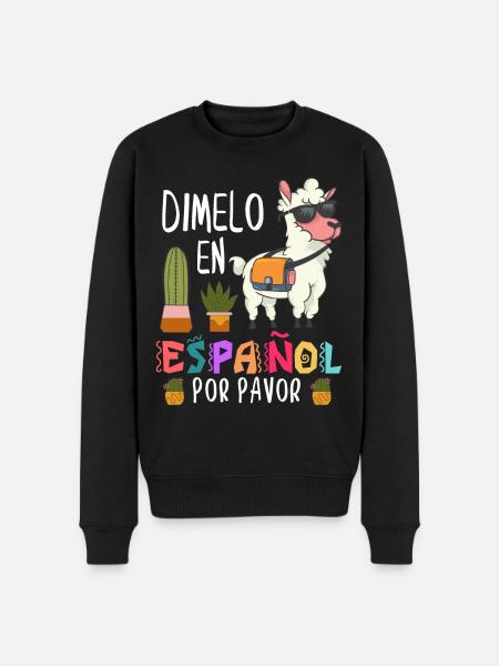 Spanischlehrer, Spanisch Unterrichten - Männer Premium Bio Pullover - Schwarz