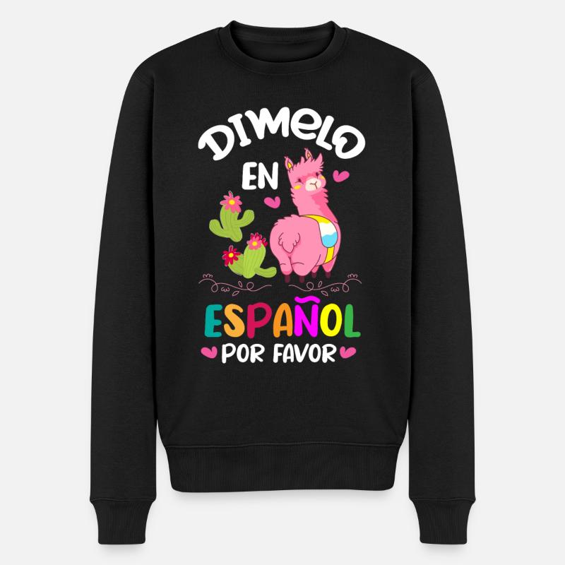Spanischlehrer, Spanisch Unterrichten - Männer Premium Bio Pullover - Schwarz