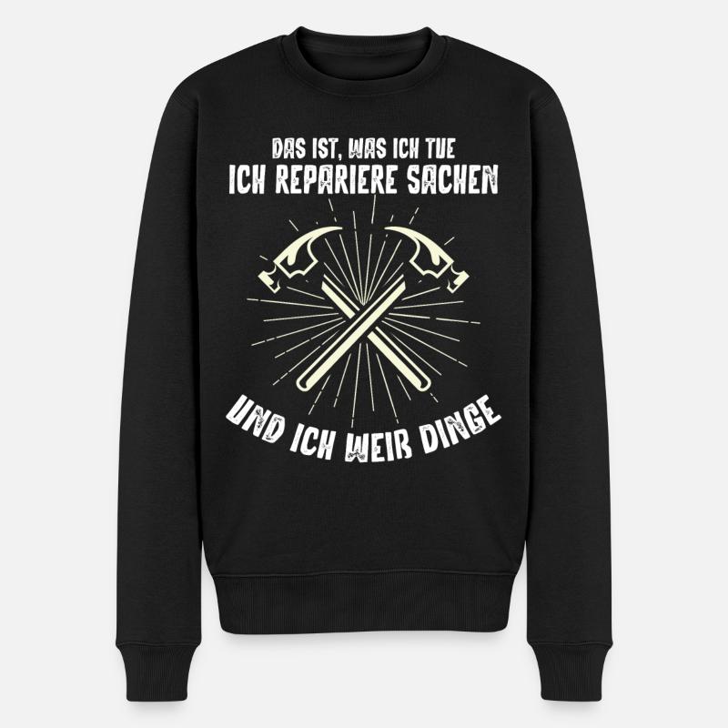Heimwerker, Heimwerken - Männer Premium Bio Pullover - Schwarz