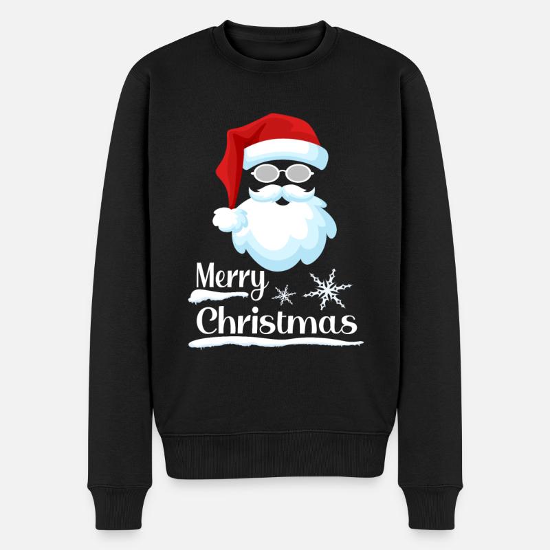 Santa Merry Christmas Weihnachtlich - Männer Premium Bio Pullover - Schwarz