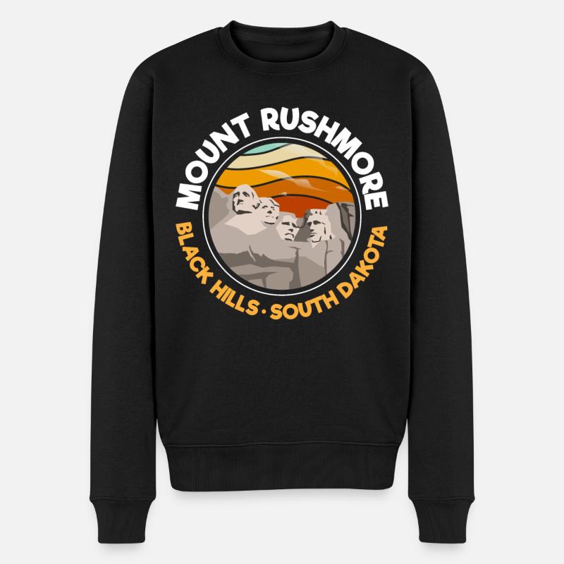 Mount Rushmore, Black Hills South Dakota - Männer Premium Bio Pullover - Schwarz