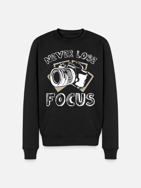 Never Lose Focus Photographer - Men's Premium Organic Jumper - black