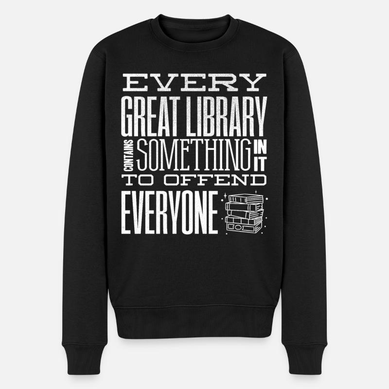 Bibliothécaire, Bibliothèque - Pull Premium bio Homme - noir