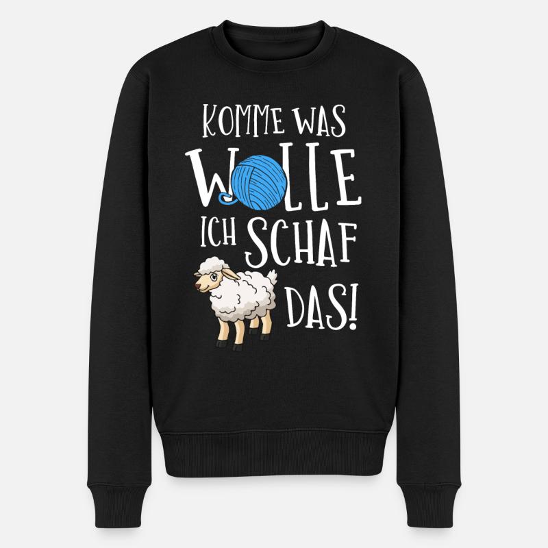 Schaf, Hirte, Schafhirte, Schafzucht - Männer Premium Bio Pullover - Schwarz