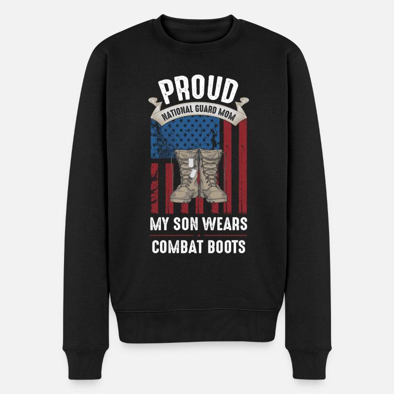 Stolze Nationalgarde Mutter - Männer Premium Bio Pullover - Schwarz