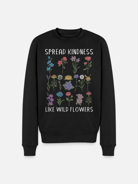 Kindness How To Spread Wildflowers - Men's Premium Organic Jumper - black