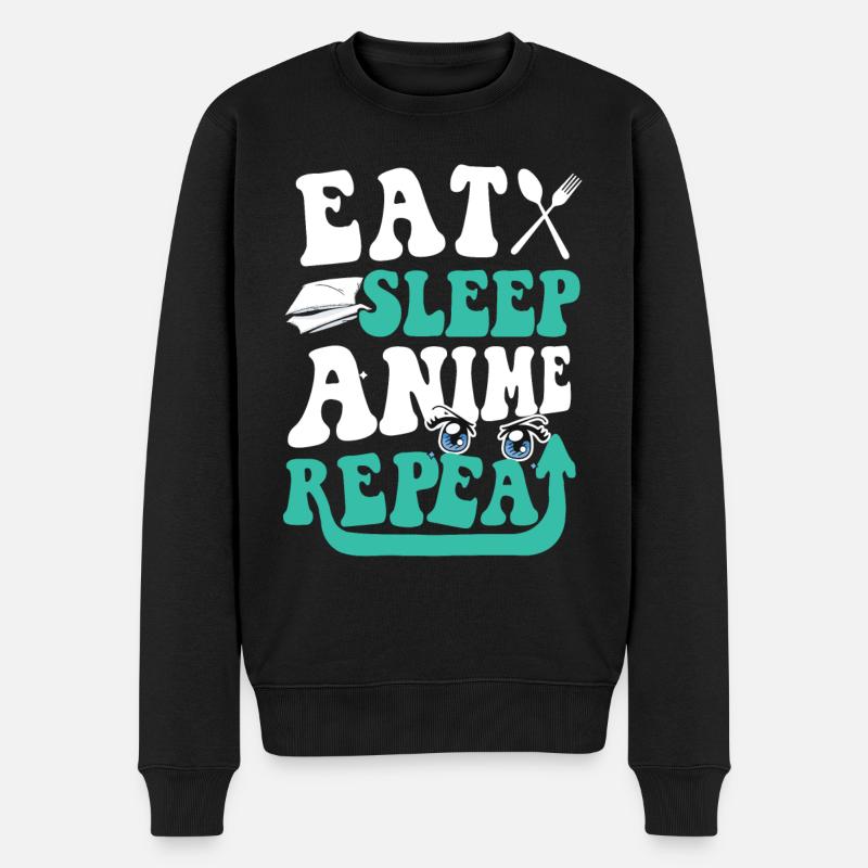 Répétition de l’anime du sommeil - Pull Premium bio Homme - noir