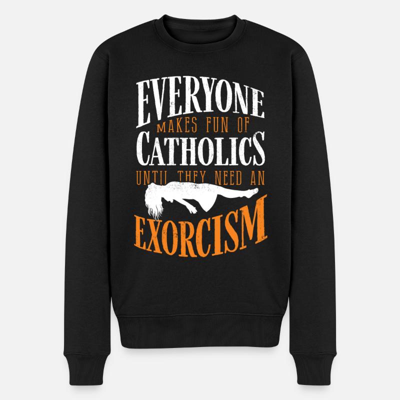 Katholiken, Kirche, Exorzismus - Männer Premium Bio Pullover - Schwarz
