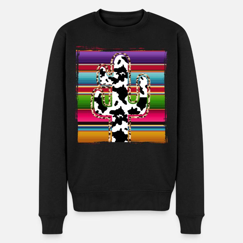 Cactus vache de l’Ouest - Pull Premium bio Homme - noir