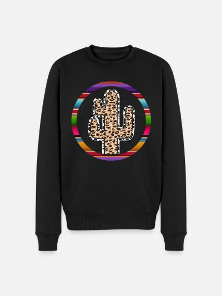 Western cow cactus - Men's Premium Organic Jumper - black