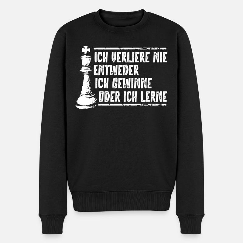 Schachspieler, Ich Verliere Nie, Schach - Männer Premium Bio Pullover - Schwarz