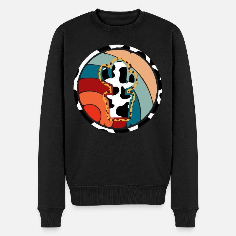 Cactus vache de l’Ouest - Pull Premium bio Homme - noir