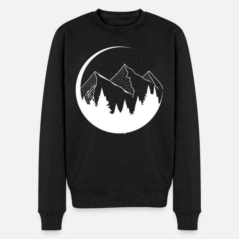 Circle - Mountain - (4) - Men's Premium Organic Jumper - black