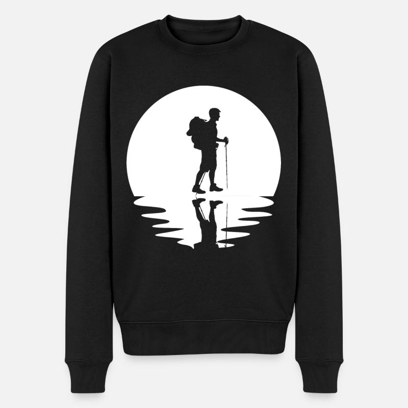 Cercle et réflexion - Randonnée - - Pull Premium bio Homme - noir