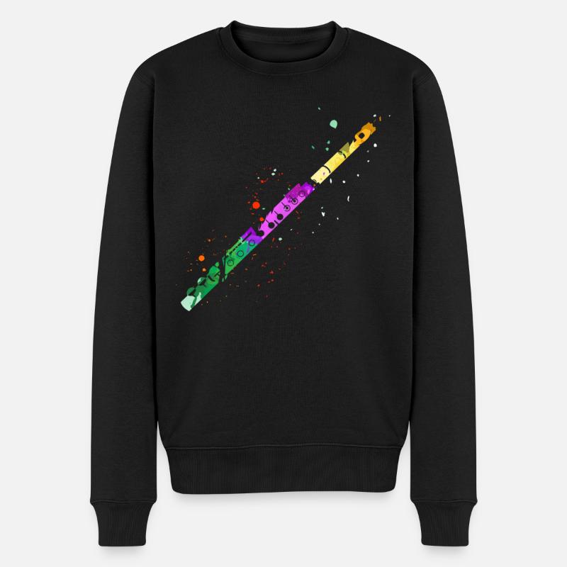 Flûte, Jouer de la flûte, - Pull Premium bio Homme - noir