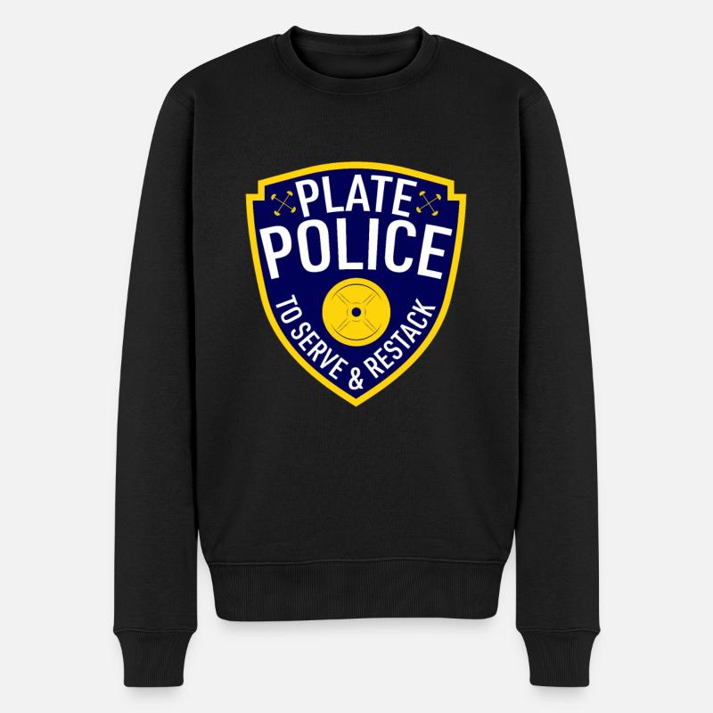 Plate Police Powerlifting - Männer Premium Bio Pullover - Schwarz