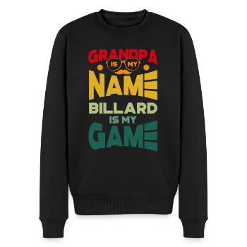 Grand-père est mon nom Le billard est mon jeu - Pull Premium bio Homme - noir - Devant - Nico (187cm)