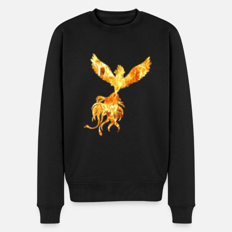 Feuervogel - Männer Premium Bio Pullover - Schwarz