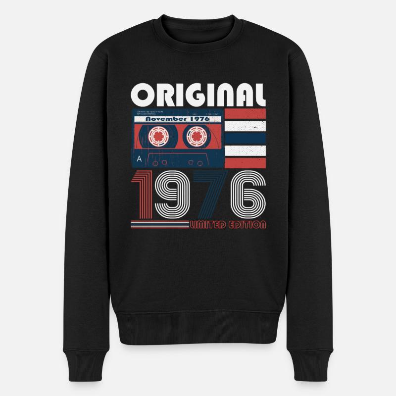 November Jahrgang 1976 46. Geburtstag Geschenk - Männer Premium Bio Pullover - Schwarz