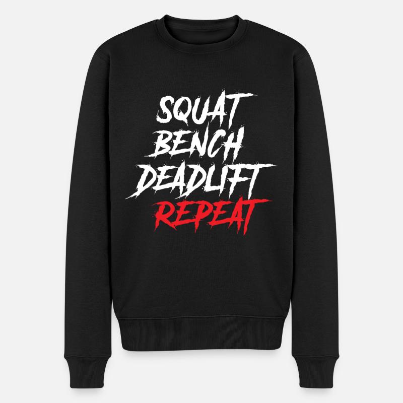 Squat Bench Deadlift Repeat Powerlifting - Pull Premium bio Homme - noir