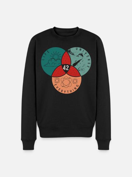 42 Life Universe Everything - Men's Premium Organic Jumper - black