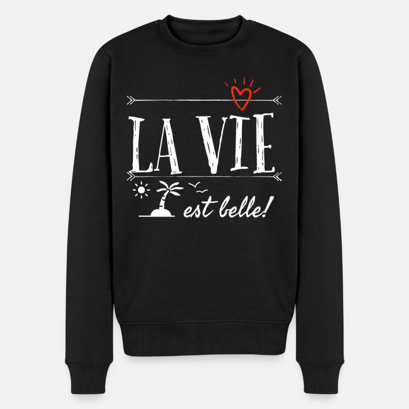 La vie est belle. - Pull Premium bio Homme - noir