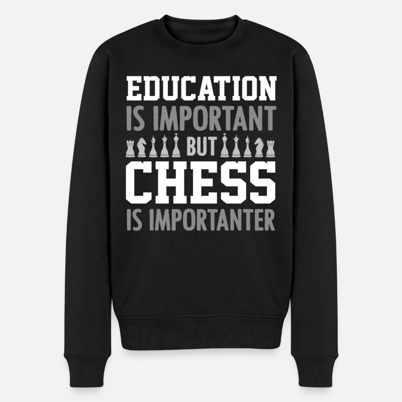 échecs, joueur d’échecs, citation d’échecs - Pull Premium bio Homme - noir
