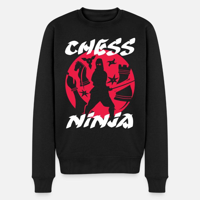 échecs, joueur d’échecs, citation d’échecs - Pull Premium bio Homme - noir