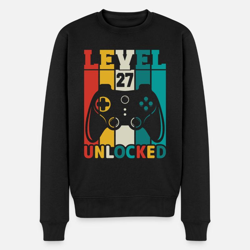 27 ans 27th Birthday Level Unlocked Gamin - Pull Premium bio Homme - noir