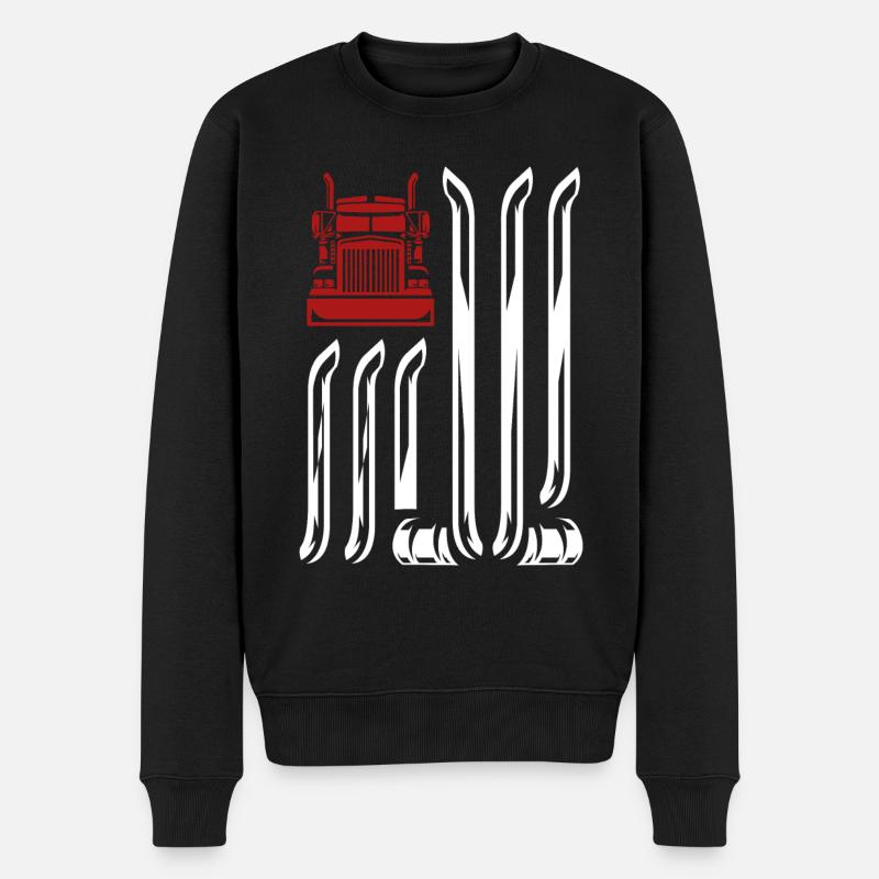 Camionneur Drapeau américain - Pull Premium bio Homme - noir